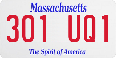MA license plate 301UQ1