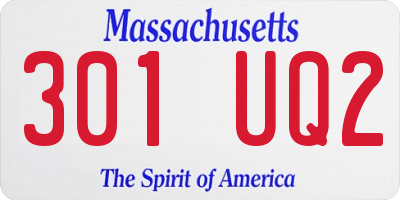 MA license plate 301UQ2