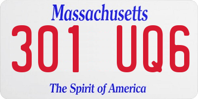 MA license plate 301UQ6