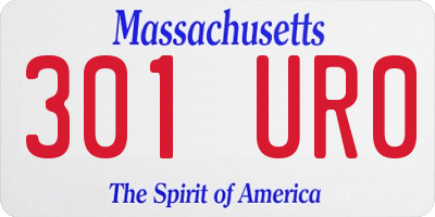 MA license plate 301UR0