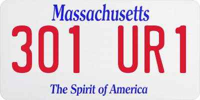 MA license plate 301UR1