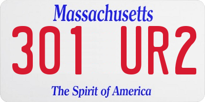 MA license plate 301UR2
