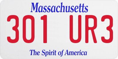 MA license plate 301UR3