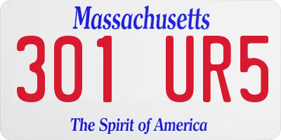 MA license plate 301UR5