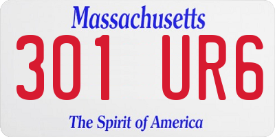 MA license plate 301UR6