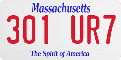 MA license plate 301UR7