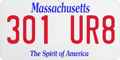 MA license plate 301UR8