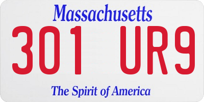 MA license plate 301UR9