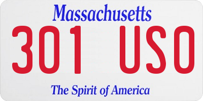MA license plate 301US0