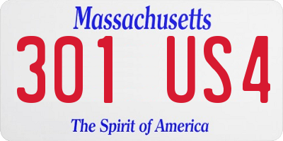 MA license plate 301US4