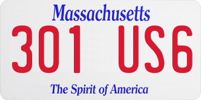 MA license plate 301US6