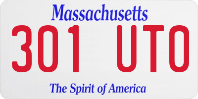 MA license plate 301UT0
