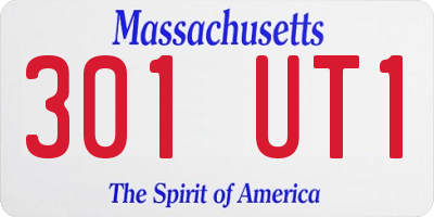 MA license plate 301UT1