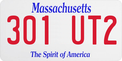 MA license plate 301UT2