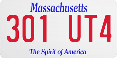 MA license plate 301UT4