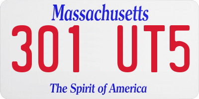 MA license plate 301UT5