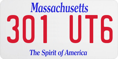 MA license plate 301UT6