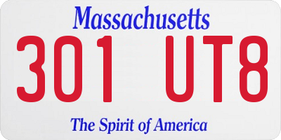 MA license plate 301UT8