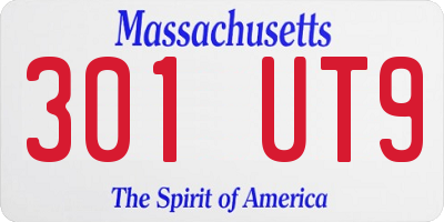 MA license plate 301UT9