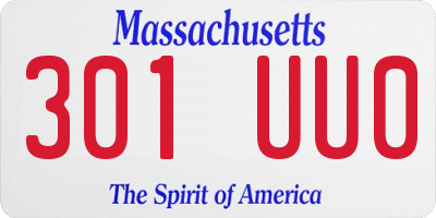 MA license plate 301UU0