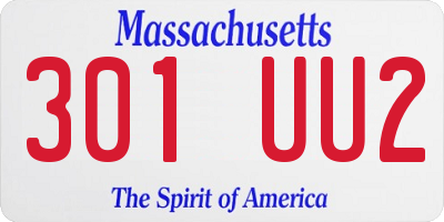 MA license plate 301UU2
