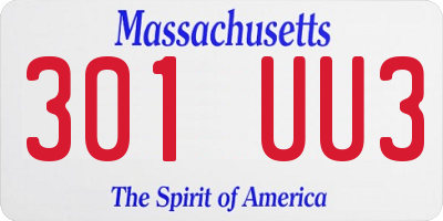 MA license plate 301UU3