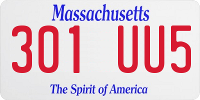 MA license plate 301UU5