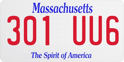 MA license plate 301UU6