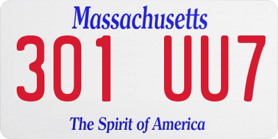 MA license plate 301UU7