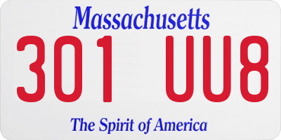 MA license plate 301UU8