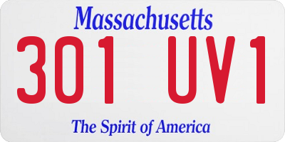 MA license plate 301UV1