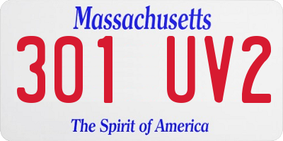MA license plate 301UV2