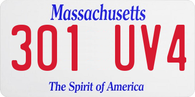 MA license plate 301UV4