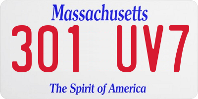 MA license plate 301UV7