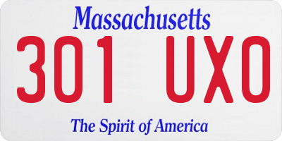 MA license plate 301UX0