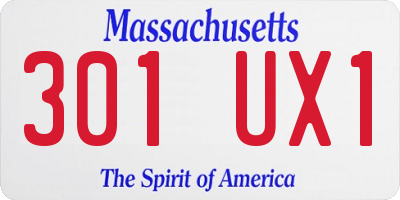 MA license plate 301UX1