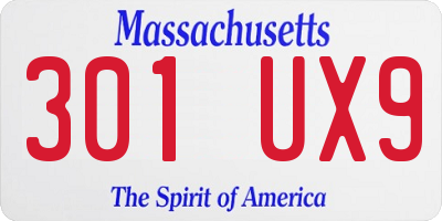 MA license plate 301UX9