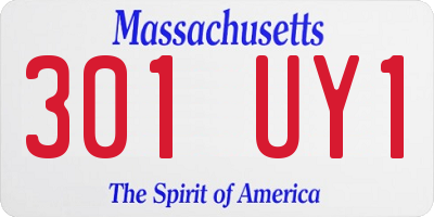 MA license plate 301UY1