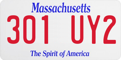 MA license plate 301UY2