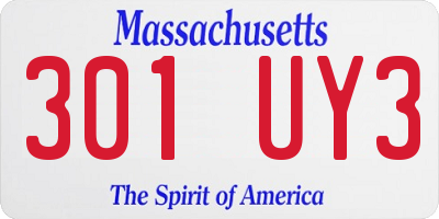 MA license plate 301UY3