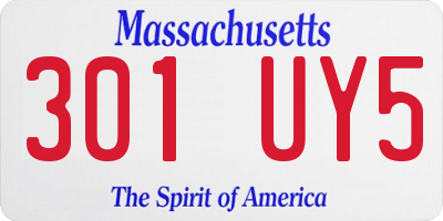 MA license plate 301UY5
