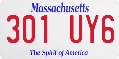 MA license plate 301UY6