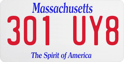MA license plate 301UY8