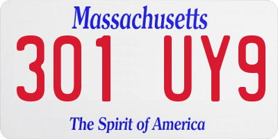 MA license plate 301UY9