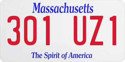 MA license plate 301UZ1