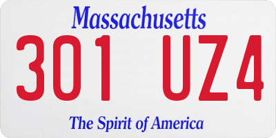 MA license plate 301UZ4