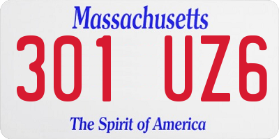 MA license plate 301UZ6