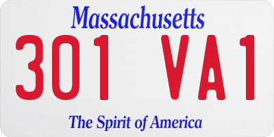 MA license plate 301VA1