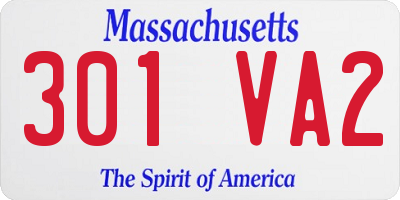 MA license plate 301VA2