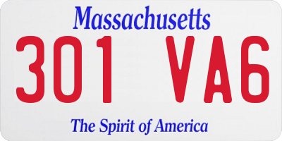 MA license plate 301VA6
